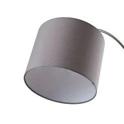 Lindby gulvlampe Keriba, nikkel/taupe, stof, 150 cm, E27