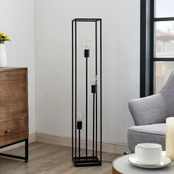 Lindby gulvlampe Krisha, sort, metal, 3 lyskilder, E27