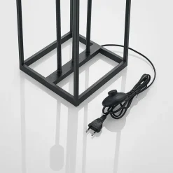 Lindby gulvlampe Krisha, sort, metal, 3 lyskilder, E27