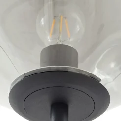 Lindby Gulvlampe Lelia, røggrå, glas, metal, 150 cm