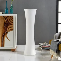 Lindby gulvlampe Liana, højde 123 cm, hvid, tekstil