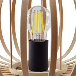 Lindby gulvlampe Lielle, naturlig bambus, Ø 40 cm