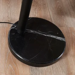 Lindby gulvlampe Lira, 5 lyskilder, højde 205 cm, sort, guld