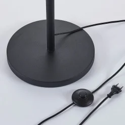 Lindby gulvlampe Muriel, 1 lyskilde, sort/guld, metal