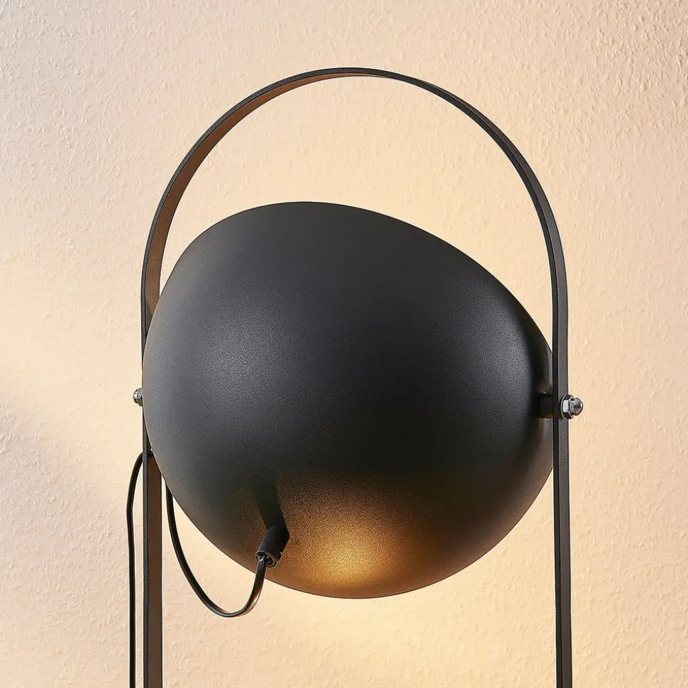 Lindby gulvlampe Muriel, 3 lyskilder, sort/guld, metal