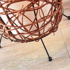 Lindby gulvlampe Nias, højde 111 cm, rattan, tekstil