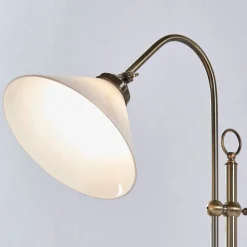 Lindby gulvlampe Otis, antik messing, glas, 170 cm, E27