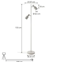 Lindby gulvlampe Ovelia, beige, metal, E27