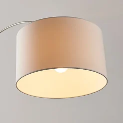 Lindby gulvlampe Railyn, hvid, stof, 200 cm, E27