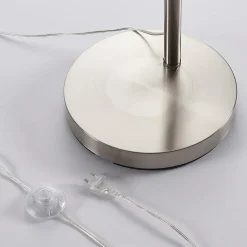 Lindby gulvlampe Railyn, hvid, stof, 200 cm, E27