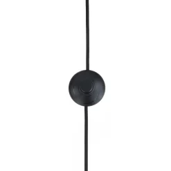 Lindby gulvlampe Tamira, sort, rattan, 143 cm høj, E27
