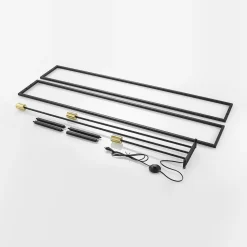 Lindby gulvlampe Tiliane, sort, metal, 3 lyskilder, 153 cm