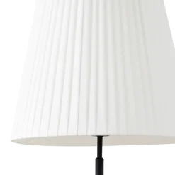 Lindby gulvlampe Virelle, sort/hvid, tekstil, højde 170 cm