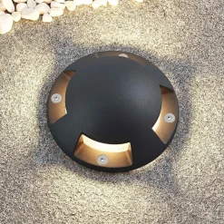 Lindby gulv-spotlight med LED Huban, 15 cm, 4 lyskilder, antracit