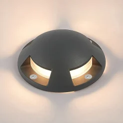 Lindby gulv-spotlight med LED Huban, 15 cm, 4 lyskilder, antracit