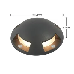 Lindby gulv-spotlight med LED Huban, 15 cm, 4 lyskilder, antracit