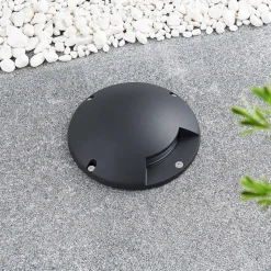 Lindby gulv-spotlight med LED Cormac, 1 lyskilde, Ø 21 cm, IP67