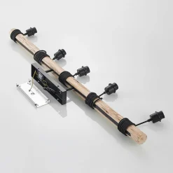 Lindby hængelampe Amilia, stof, 5 lyskilder, rød/grå/gul, E27