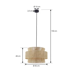 Lindby hængelampe Anuva, natur, papir, Ø 45 cm