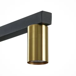 Lindby hængelampe Baliko, sort/messing, 5 lyskilder, GU10