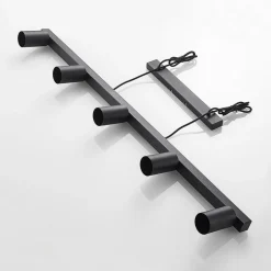 Lindby hængelampe Baliko, sort, 116 cm, 5 lyskilder, GU10