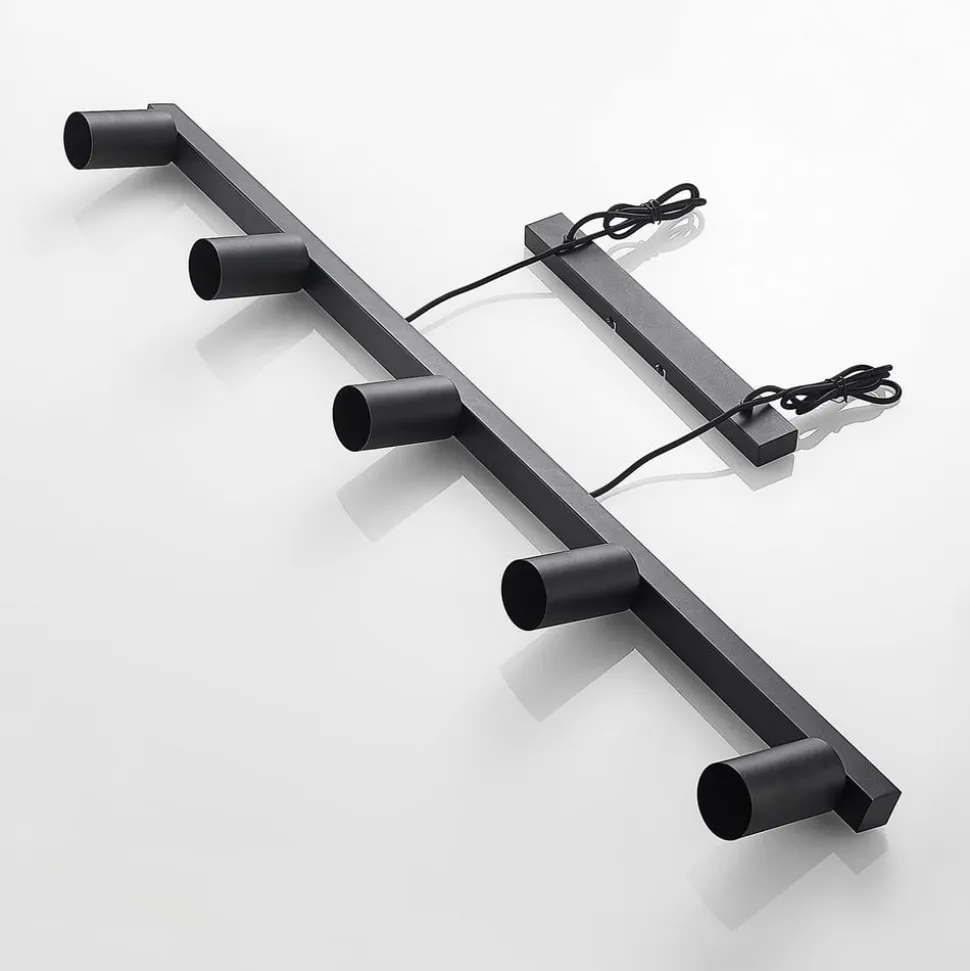 Lindby hængelampe Baliko, sort, 116 cm, 5 lyskilder, GU10