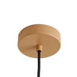 Lindby hængelampe Caliva, Ø 60 cm, beige/hvid, hampesnor
