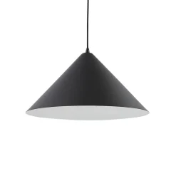 Lindby hængelampe Clarine, sort/hvid, Ø 50 cm, metal