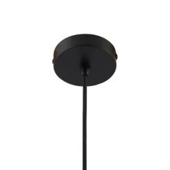 Lindby hængelampe Clarine, sort/hvid, Ø 50 cm, metal