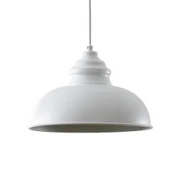 Lindby hængelampe Cliona, hvid, metal, Ø 31 cm, E27