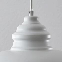 Lindby hængelampe Cliona, hvid, metal, Ø 31 cm, E27