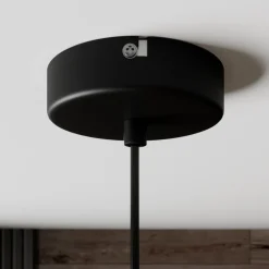 Lindby hængelampe Cliona, sort, metal, Ø 31 cm, E27