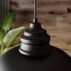 Lindby hængelampe Cliona, sort, metal, Ø 31 cm, E27