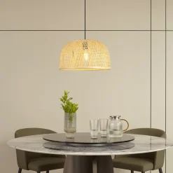 Lindby hængelampe Dabila, bambus, Ø 45 cm, E27