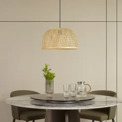 Lindby hængelampe Dabila, bambus, Ø 45 cm, E27