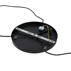 Lindby hængelampe Danika, rund, Ø 50 cm, sort, metal