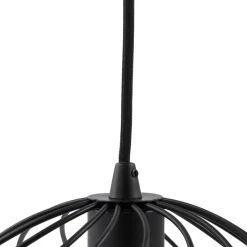 Lindby hængelampe Danika, rund, Ø 50 cm, sort, metal