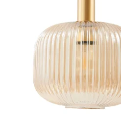 Lindby hængelampe Doroteo, 25 cm, 1 lyskilde, ravfarvet, glas