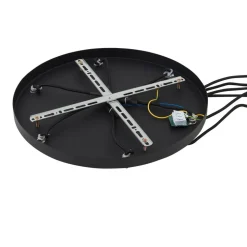 Lindby hængelampe Doroteo, 6 lyskilder, grøn/amber/grå, glas