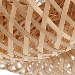 Lindby hængelampe Eleane, bambus, natur, Ø 50 cm