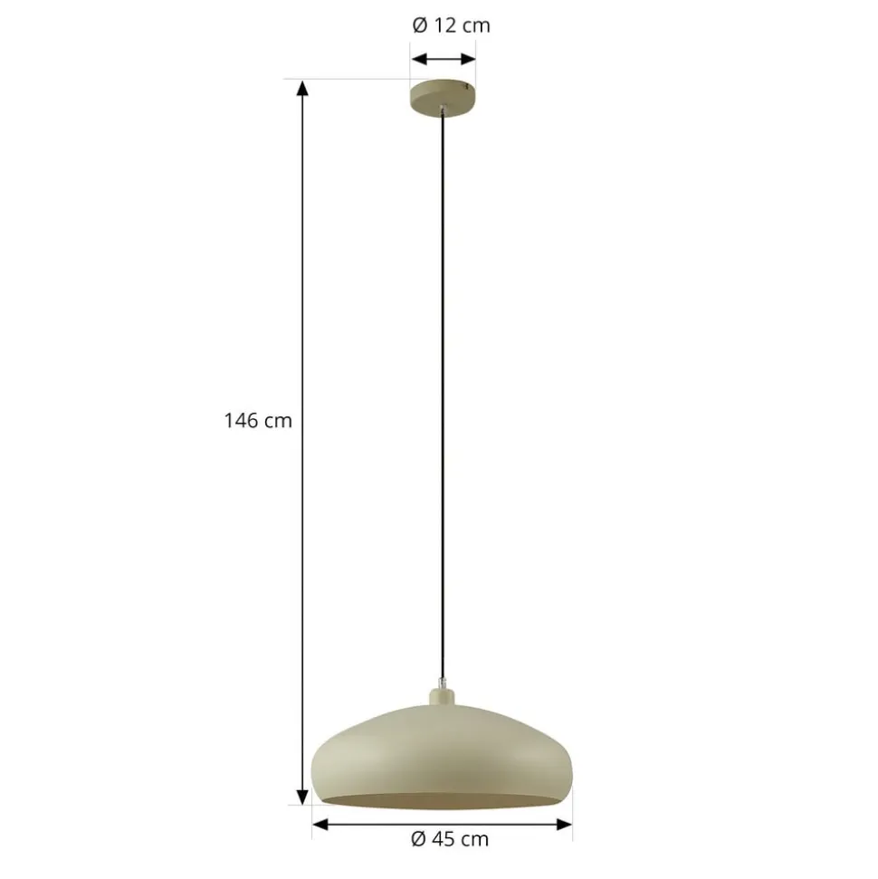 Lindby hængelampe Elover, lysegrøn, Ø 45 cm, jern