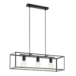 Lindby hængelampe Emily, 72 cm, sort, 3 lyskilder, metal