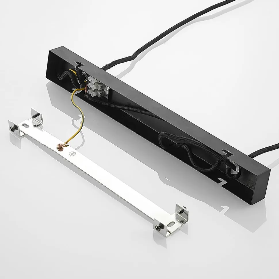 Lindby hængelampe Enrique, smoke, 4 lyskilder, glas, træ, E27