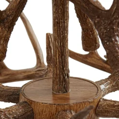 Lindby hængelampe Fibi, brun, gevir, 6 lyskilder E14