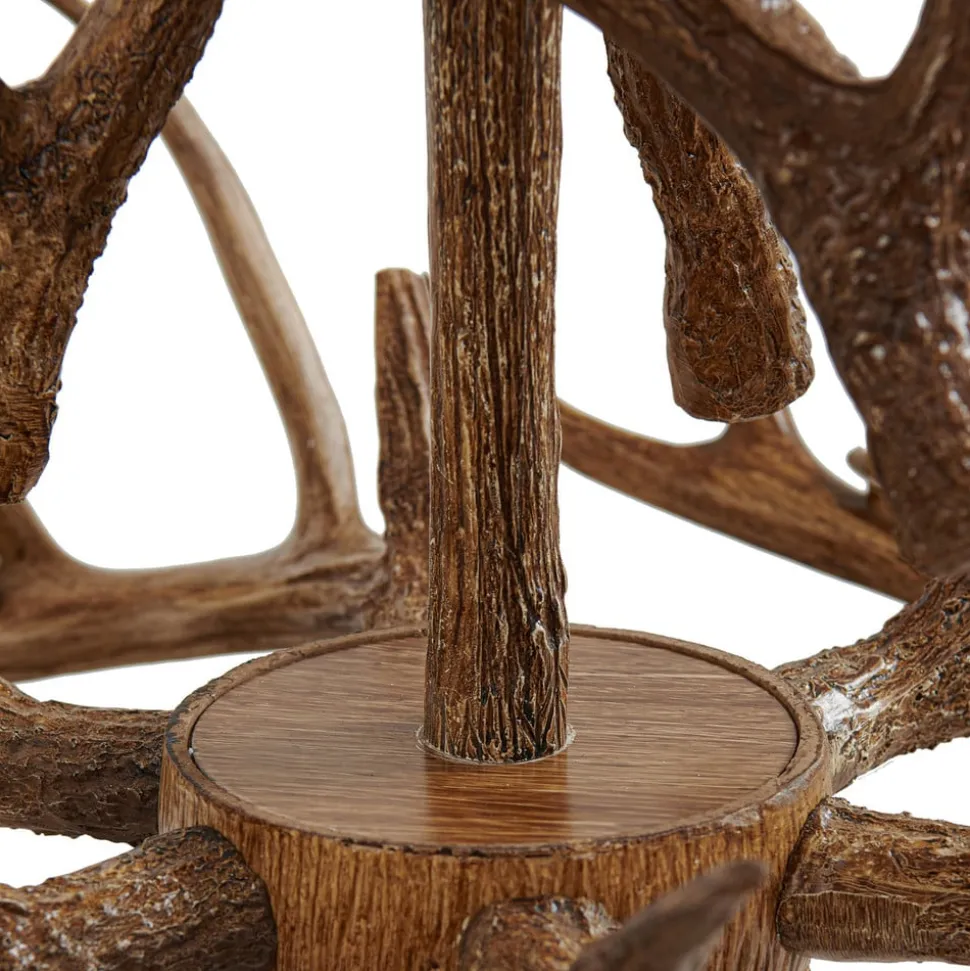 Lindby hængelampe Fibi, brun, gevir, 6 lyskilder E14