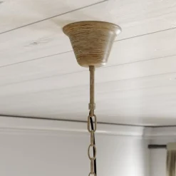 Lindby hængelampe Fibi, brun, gevir, 6 lyskilder E14