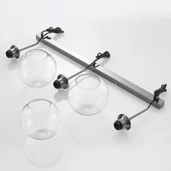 Lindby hængelampe Firano, 110 cm, 3 lyskilder, antracit, glas