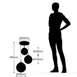 Lindby hængelampe Heleska, hvid, glas, 3 lyskilder, Ø 47cm