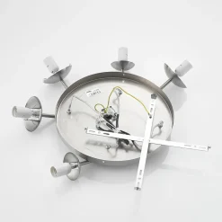 Lindby hængelampe Heleska, hvid, glas, 5 lyskilder, Ø 50 cm