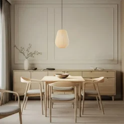 Lindby hængelampe Helin, beige, Ø 30 cm, stof